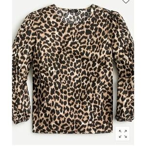 NWT J. Crew Leopard Print Ruffle Sleeve Top Size XS
